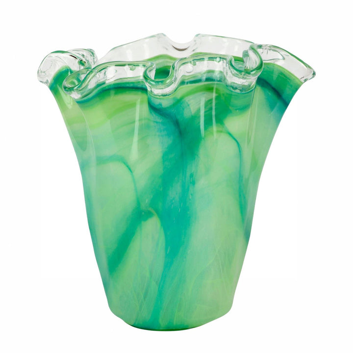 Onda Glass Ruffled Vase