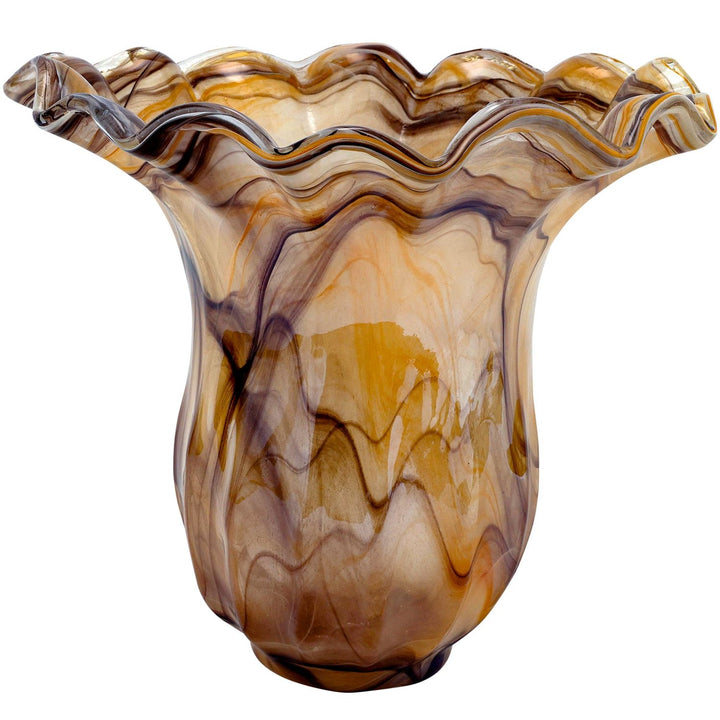 Onda Glass Tulip Vase - Tortoiseshell / Large
