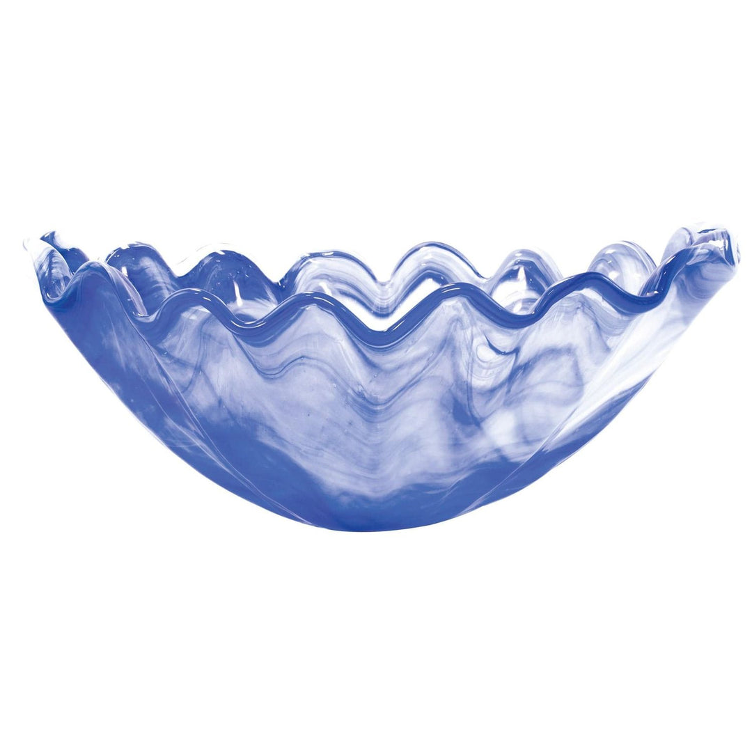 Onda Glass Large Centerpiece - Cobalt