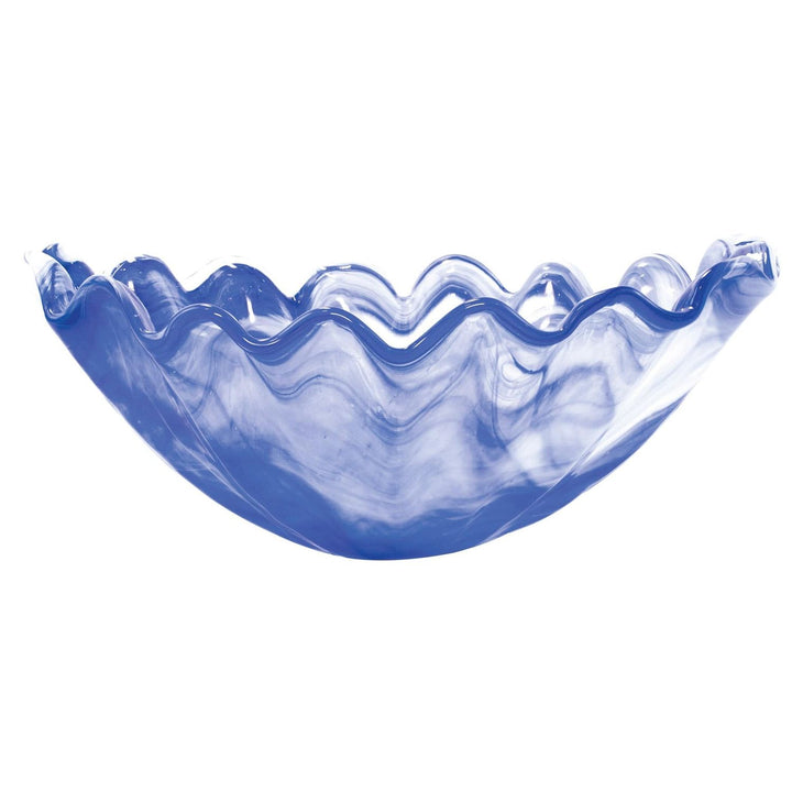 Onda Glass Large Centerpiece - Cobalt