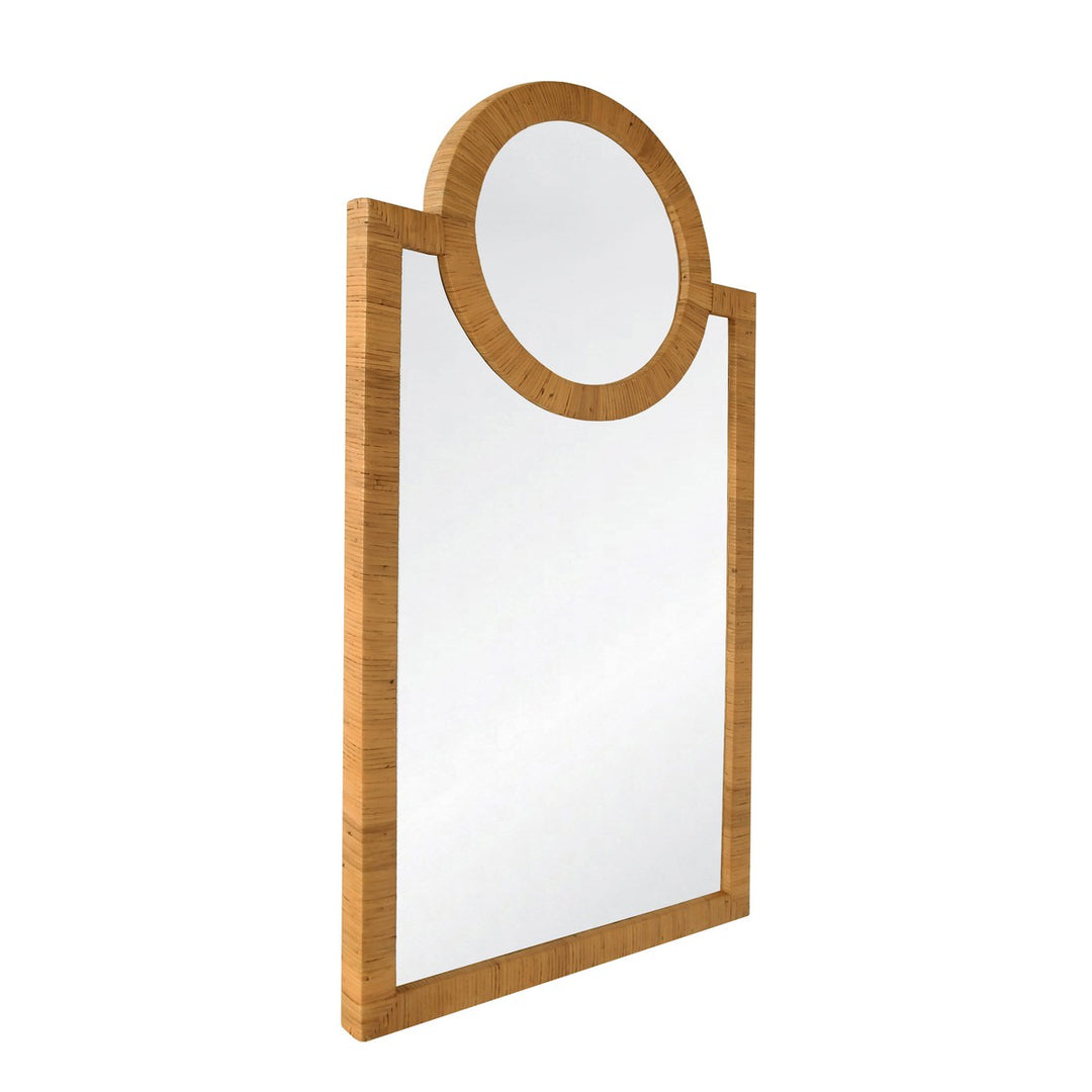 Orlando - Rattan Wrapped Mirror With Circle Detail