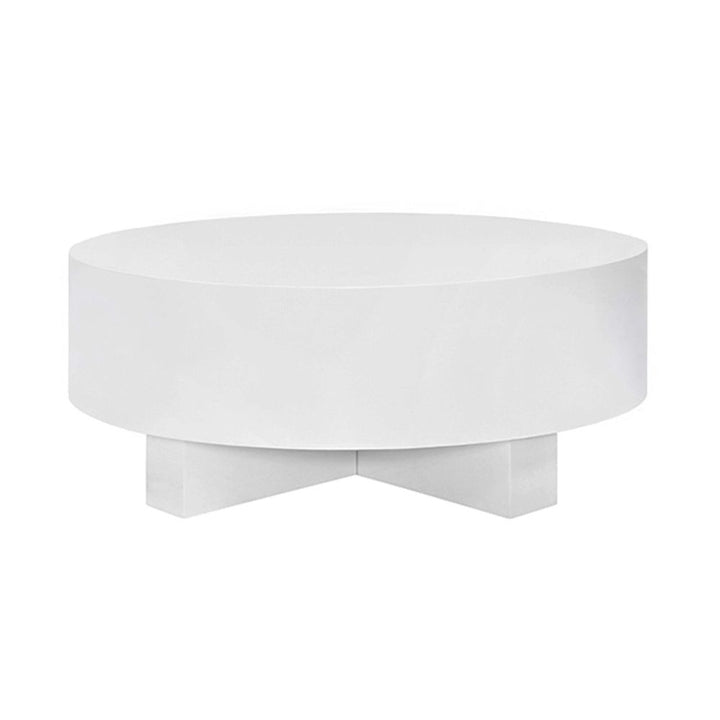 Coffee Tables Thick Top Coffee Table With Cross Base In White Lacquer