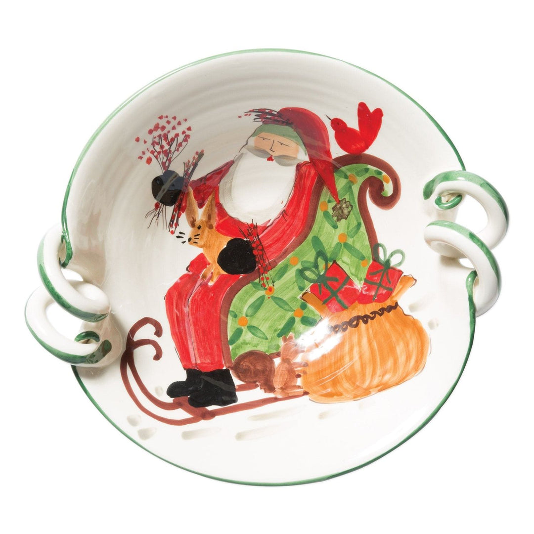 Old St. Nick Handled Scallop Bowl W/ Sleigh - Default Title