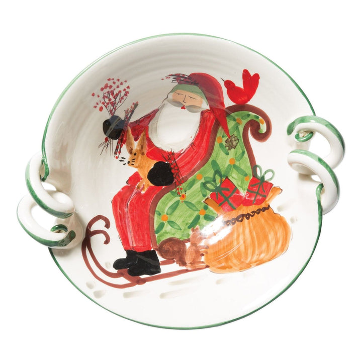 Old St. Nick Handled Scallop Bowl W/ Sleigh - Default Title