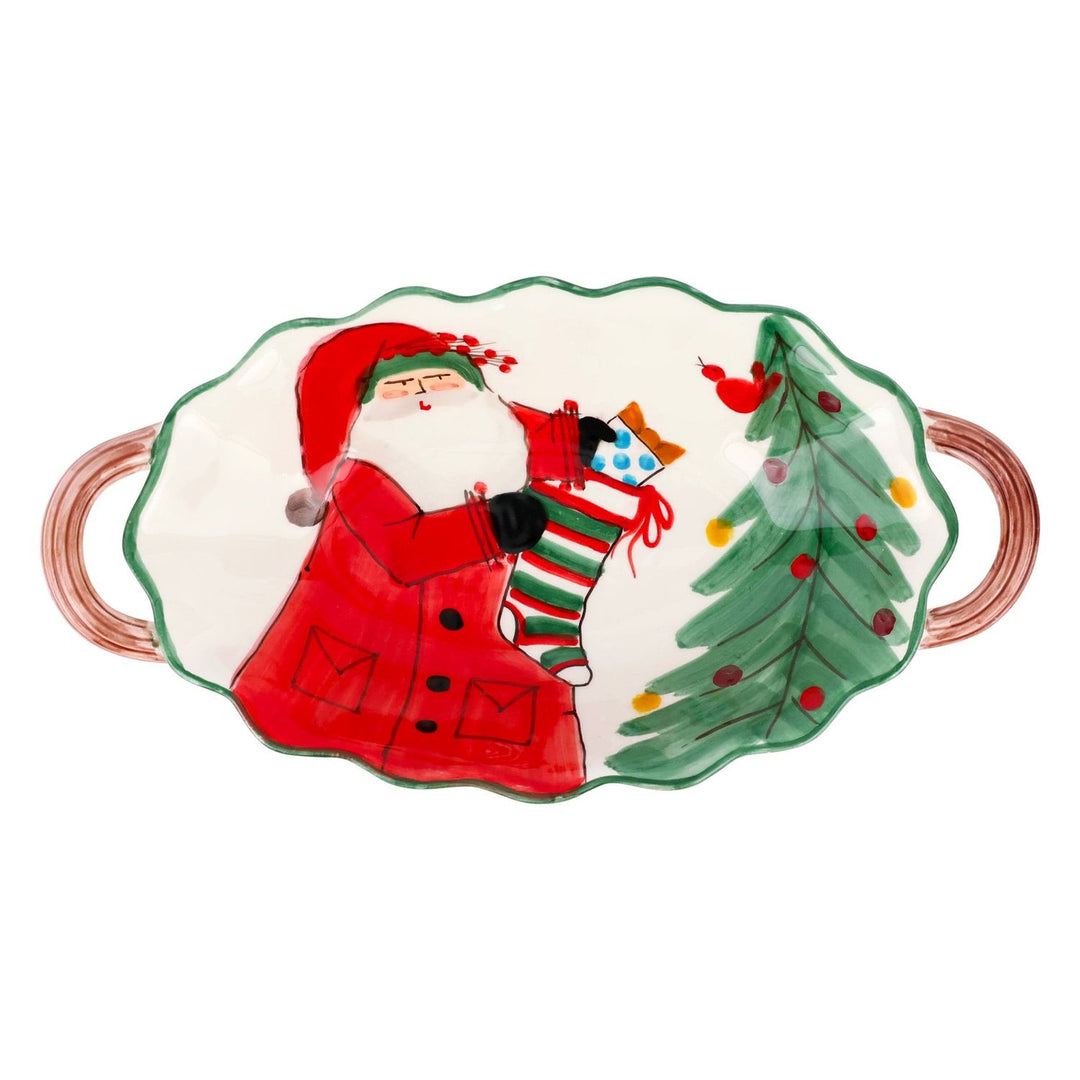 Old St. Nick Handled Scalloped Oval Bowl - Default Title