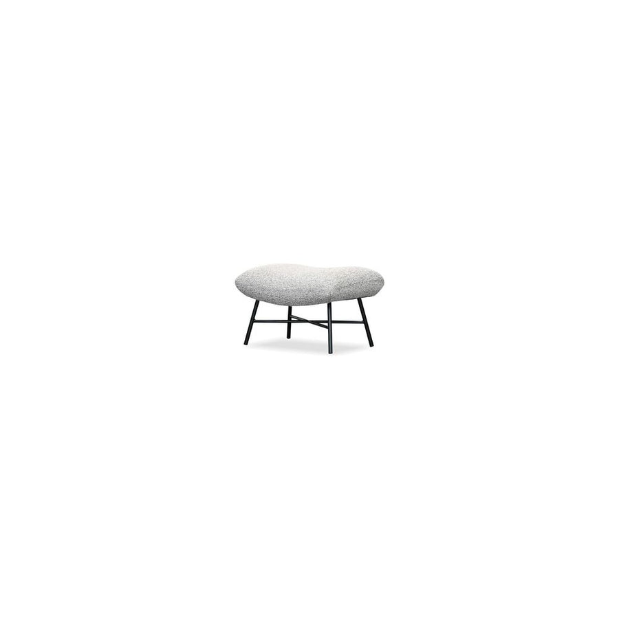 Stools & Ottomans Caraway Ottoman Putty Boucle Fabric Black Powder Coated Steel Base