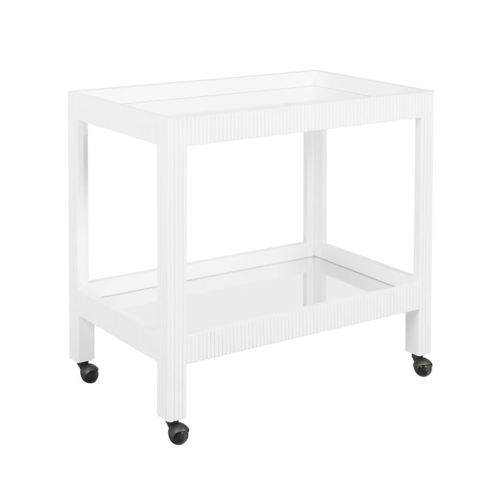 Otis - Fluted Bar Cart In White Washed Oak