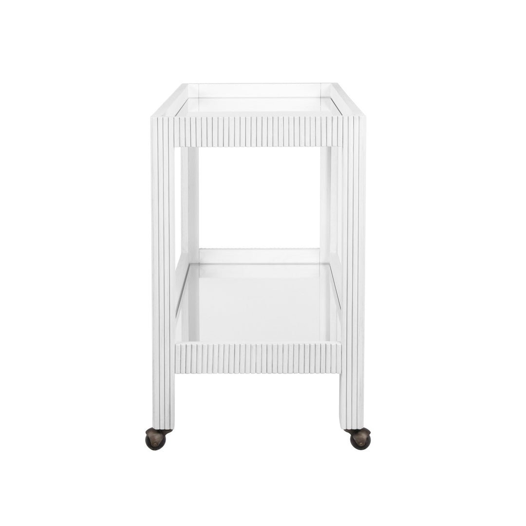 Otis - Fluted Bar Cart In White Washed Oak