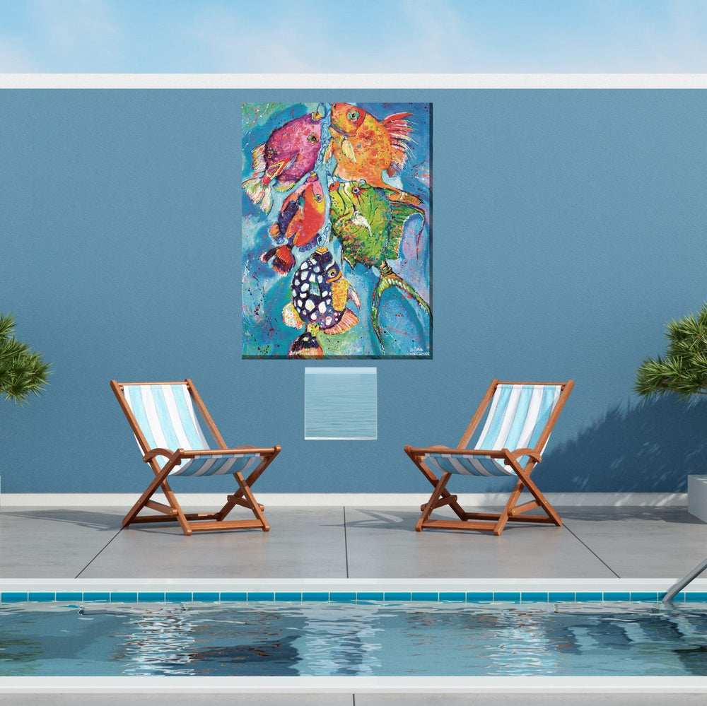 Red Fish Blue Fish - Outdoor Art-West of the Wind-WESTOFWIND-OU-83007-Wall Art-2-France and Son