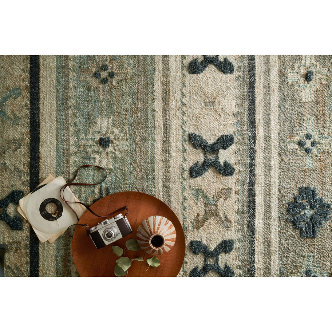 Loloi Owen Aqua / Ink 3'-6" x 5'-6" Accent Rug