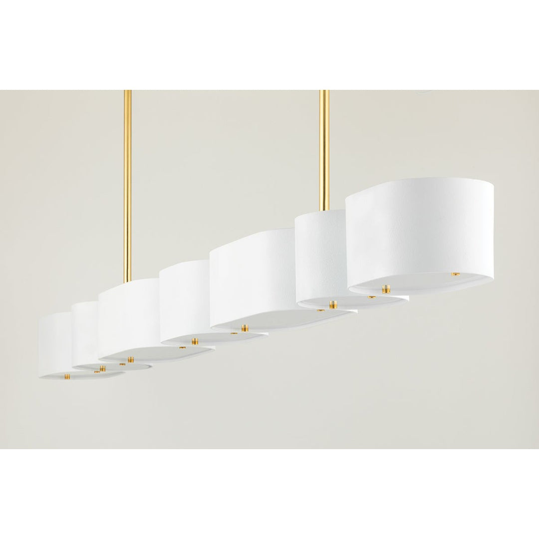 Opal Linear - Soft White/Vintage Brass 7 Lights