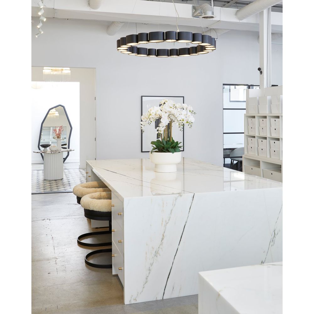 Chandeliers Opal Chandelier - Soft Black/Stainless Steel 22 Lights