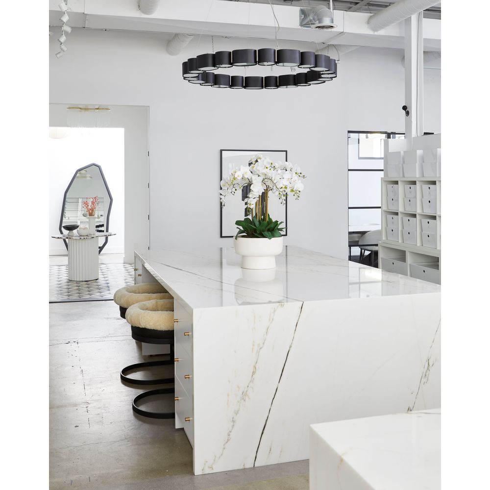 Chandeliers Opal Chandelier - Soft Black/Stainless Steel 22 Lights