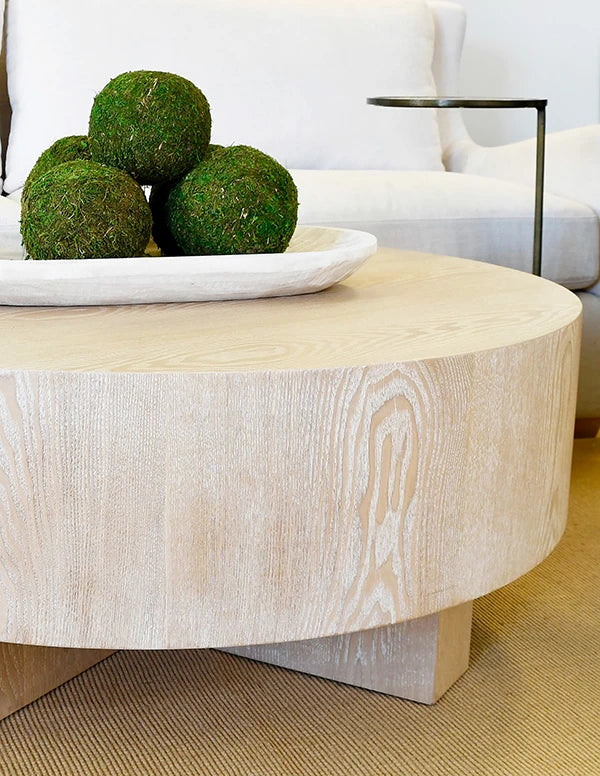 Oslo Thick Top Coffee Table With Cross Base