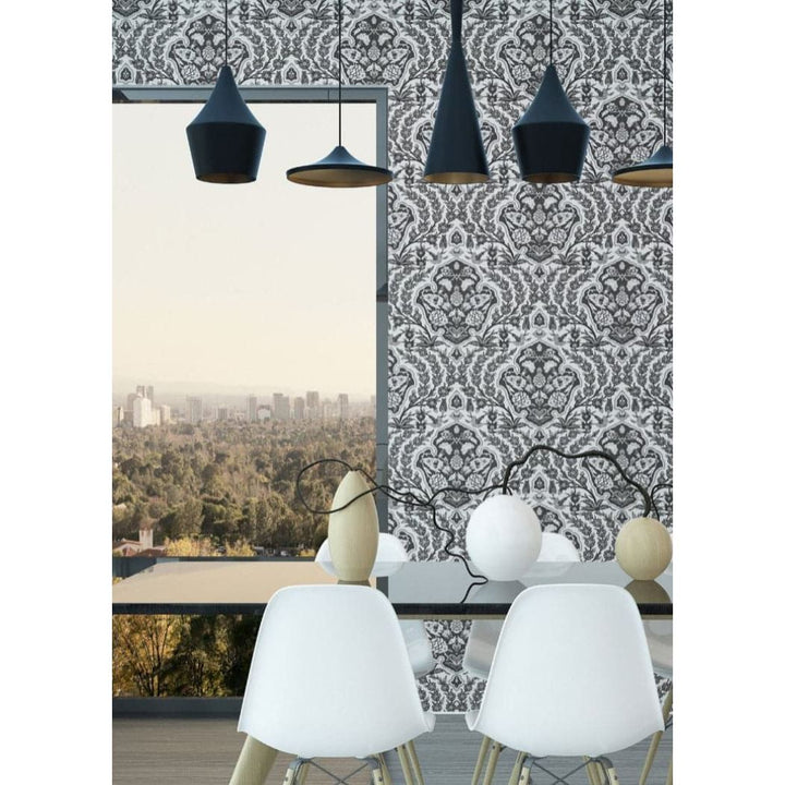 Ottoman Wallpaper-Mitchell Black-MITCHB-WC374-1-PM-10-Wall DecorPatterns Gray-Premium Matte Paper-Small-11-France and Son