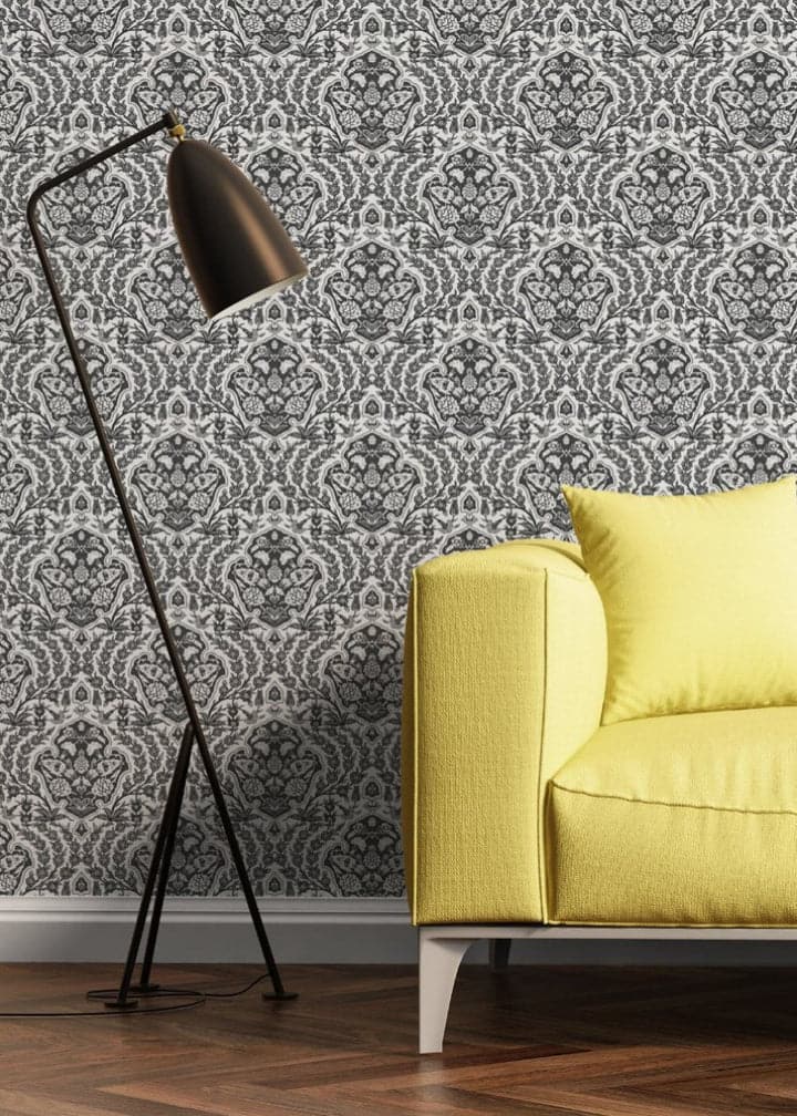 Ottoman Wallpaper-Mitchell Black-MITCHB-WC374-1-PM-10-Wall DecorPatterns Gray-Premium Matte Paper-Small-6-France and Son