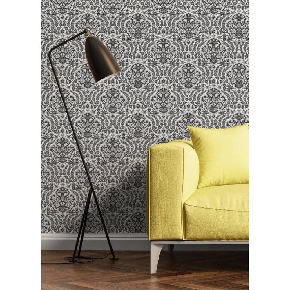 Ottoman Wallpaper-Mitchell Black-MITCHB-WC374-1-PM-10-Wall DecorPatterns Gray-Premium Matte Paper-Small-6-France and Son