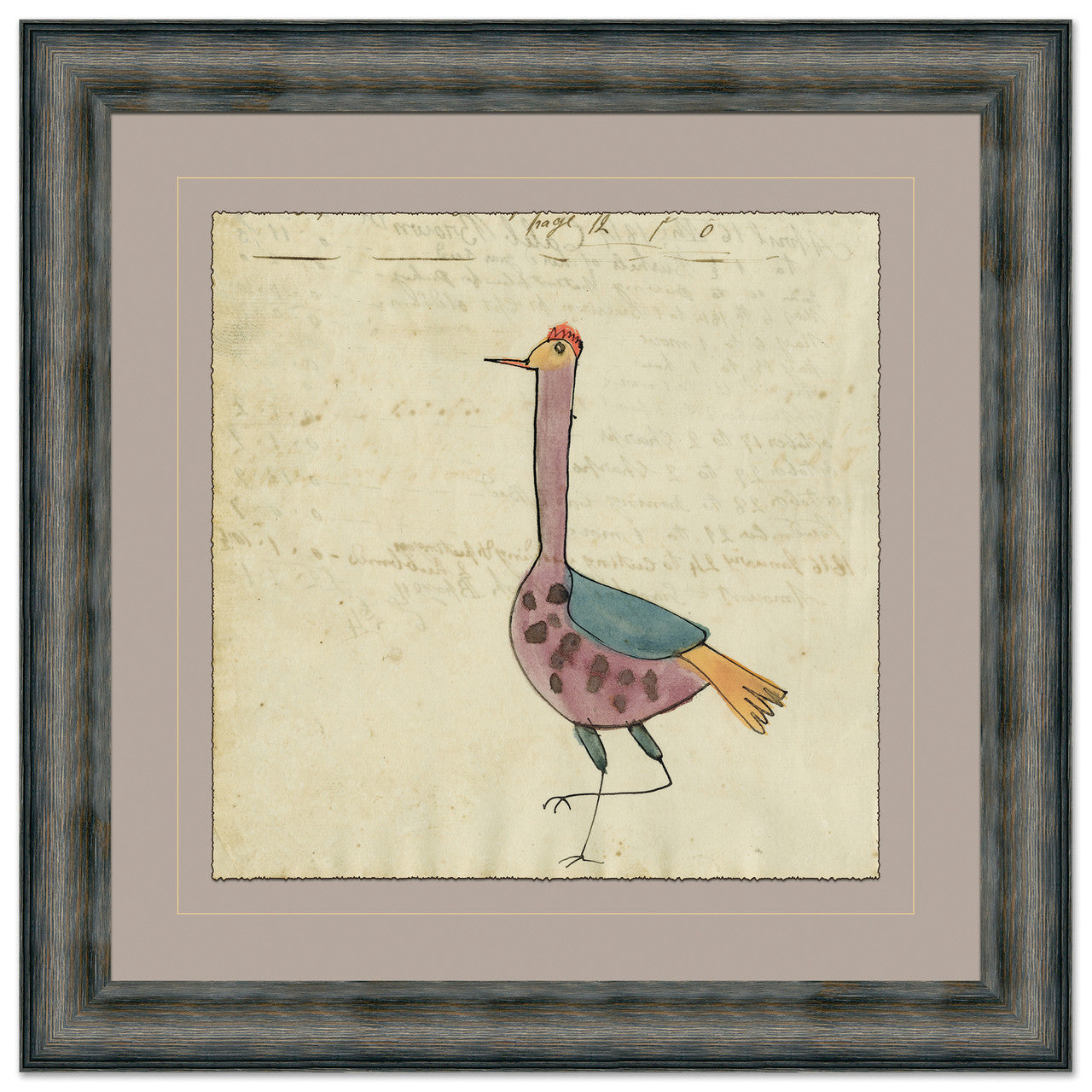 High Stepping Bird - Mennonite Ledger Drawing – France & Son