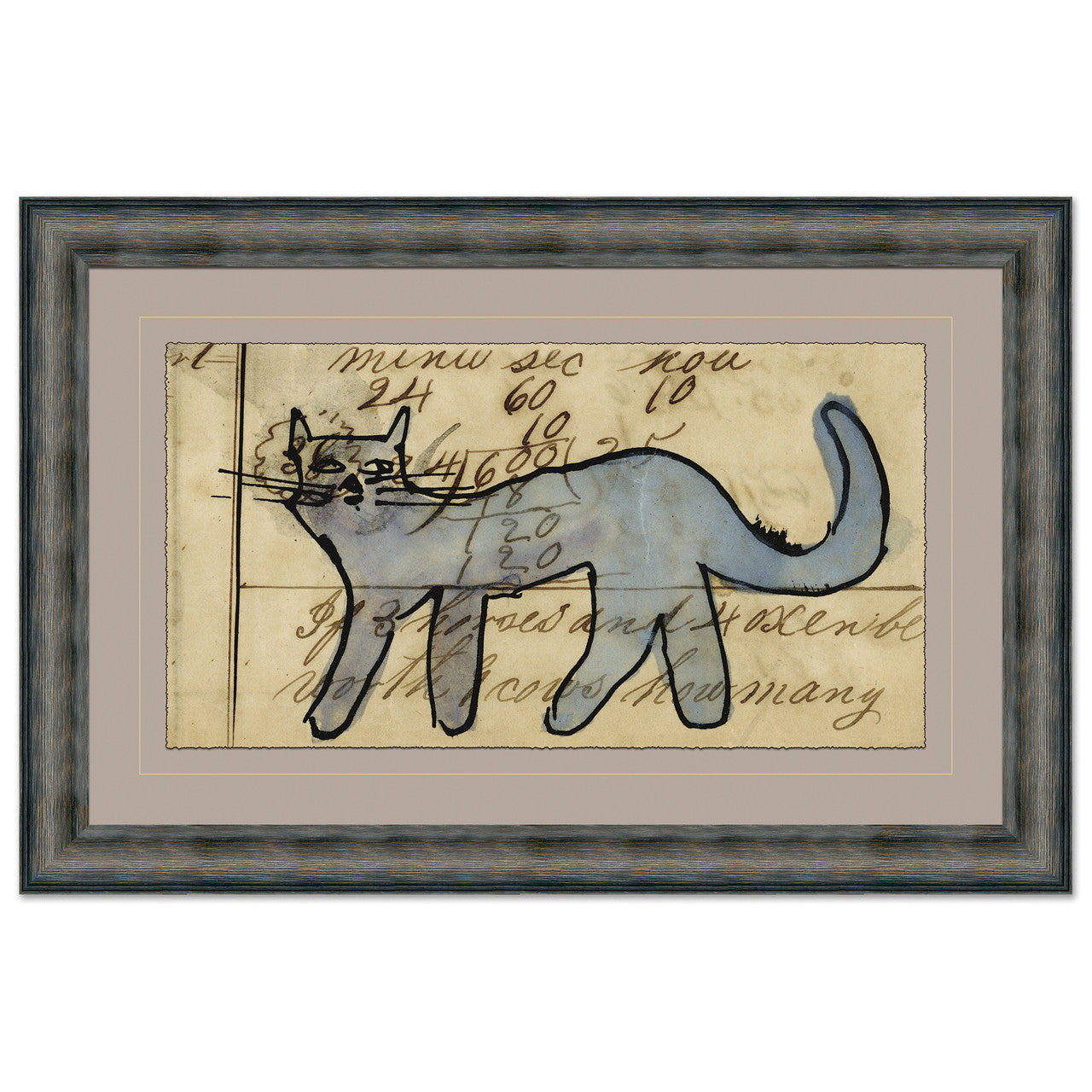 Blue Cat - Mennonite Ledger Drawing – France & Son