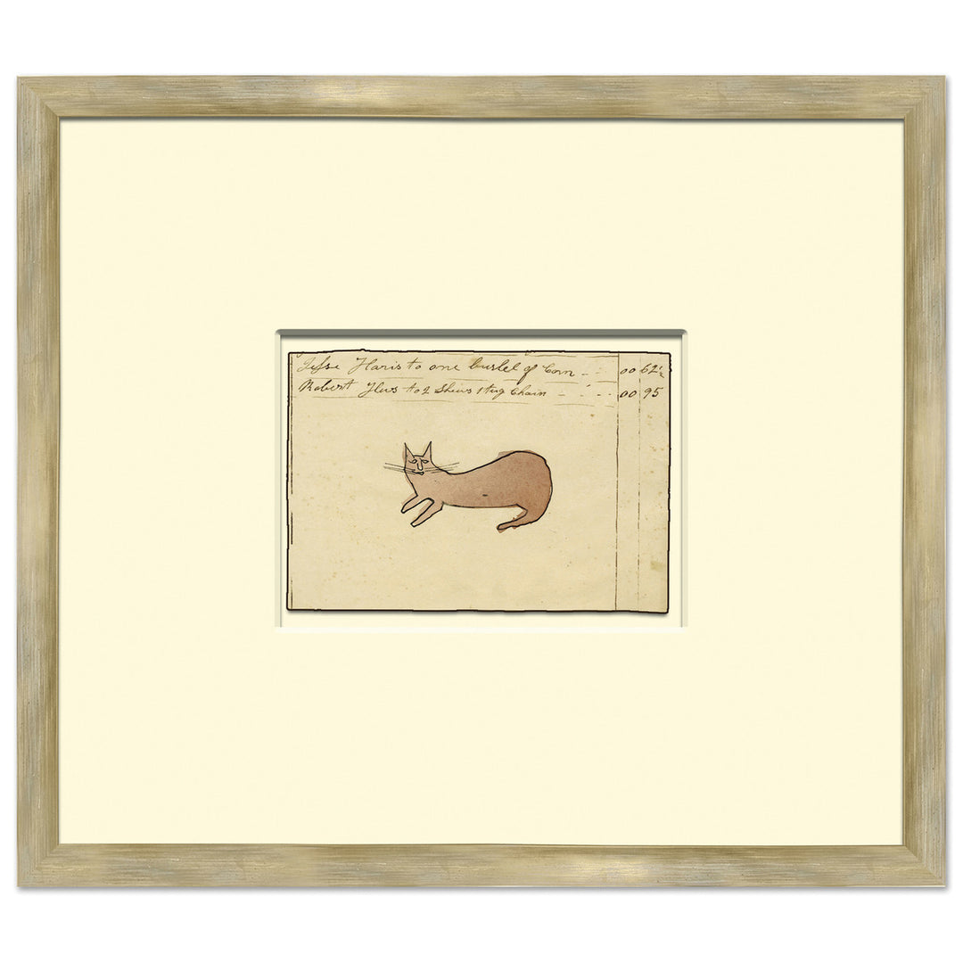 Brown Cat - Sm. Mennonite Ledger Drawing by Soicher Marin