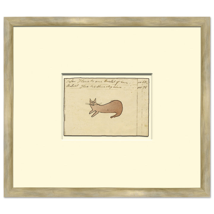 Brown Cat - Sm. Mennonite Ledger Drawing by Soicher Marin