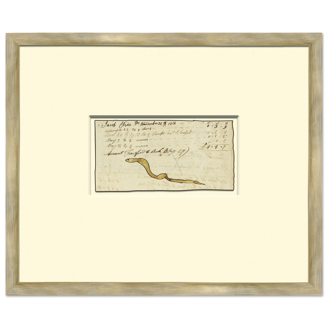 Snake - Sm. Mennonite Ledger Drawing by Soicher Marin