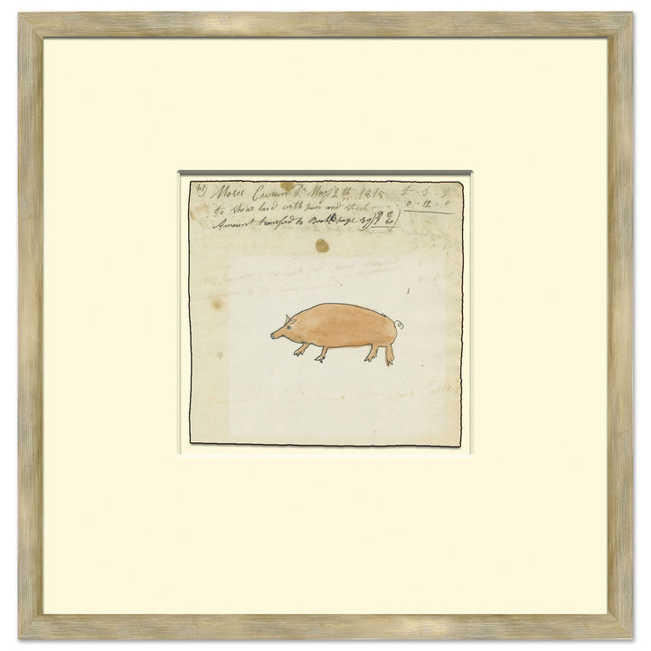 Pig - Sm. Mennonite Ledger Drawing by Soicher Marin