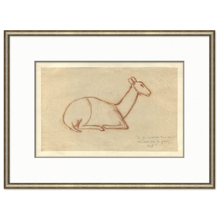 At the Zoo Sketch Series - Sepia Deer Laying by Soicher Marin