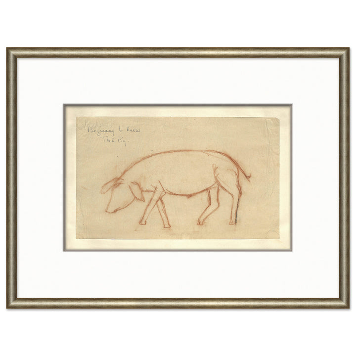 At the Zoo Sketch Series - Sepia Pig by Soicher Marin