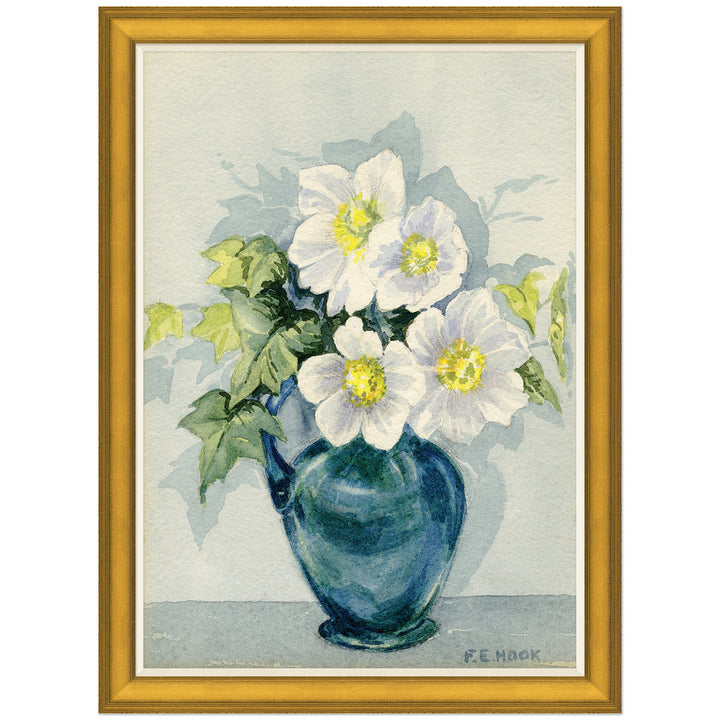 Flower Still Life with Blue Vase by Soicher Marin