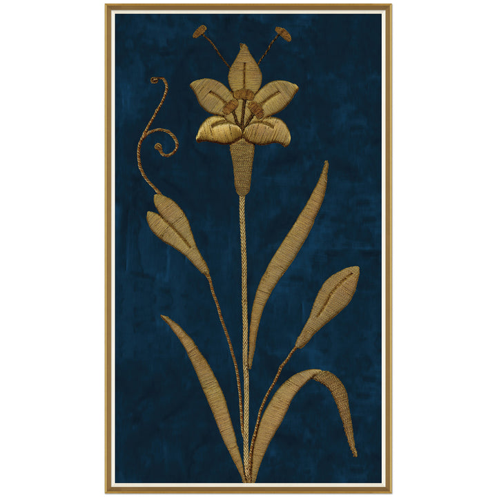 Royal Blue & Gold French Embroidery circa 1850 by Soicher Marin