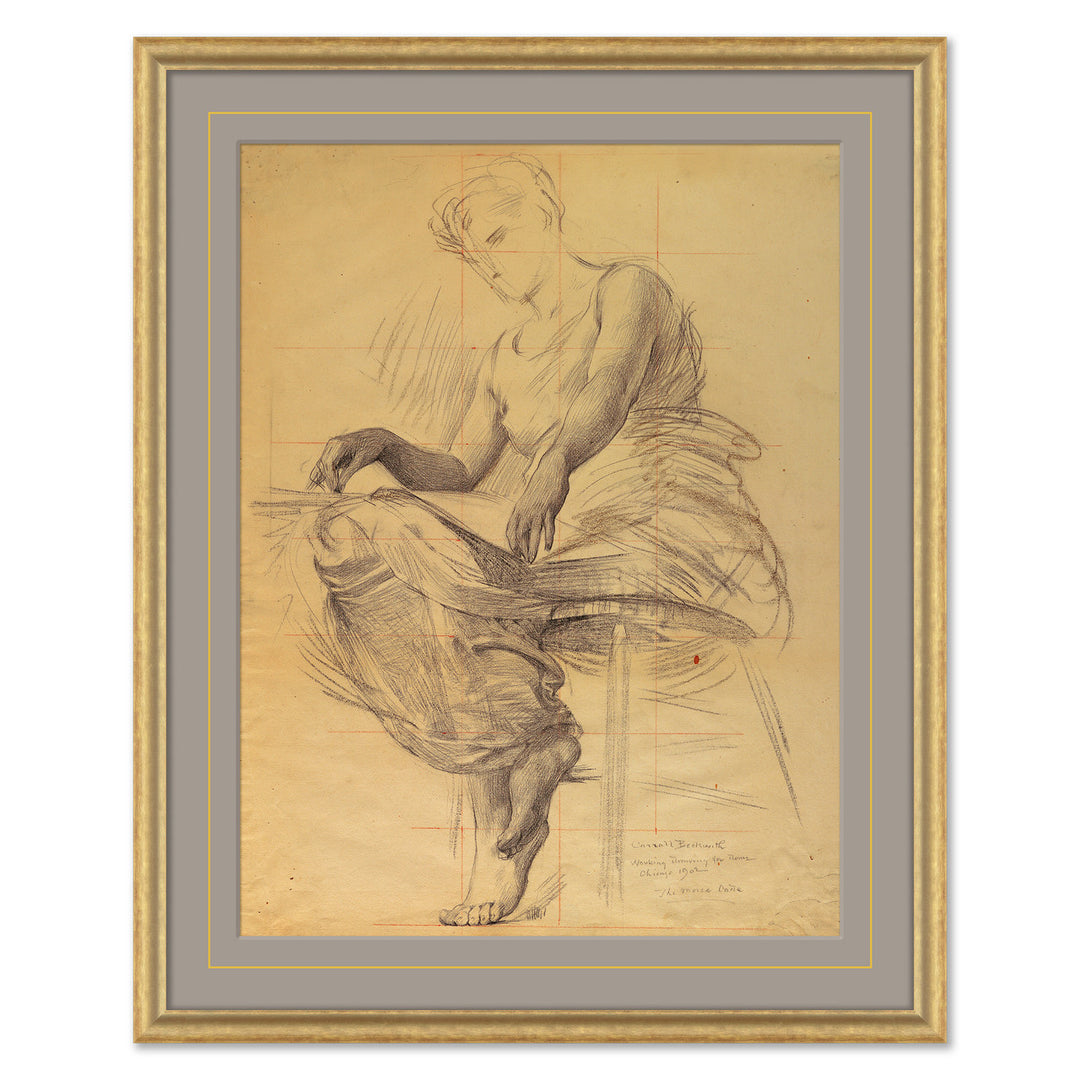Renaissance Figure Study of Seated Woman by Soicher Marin
