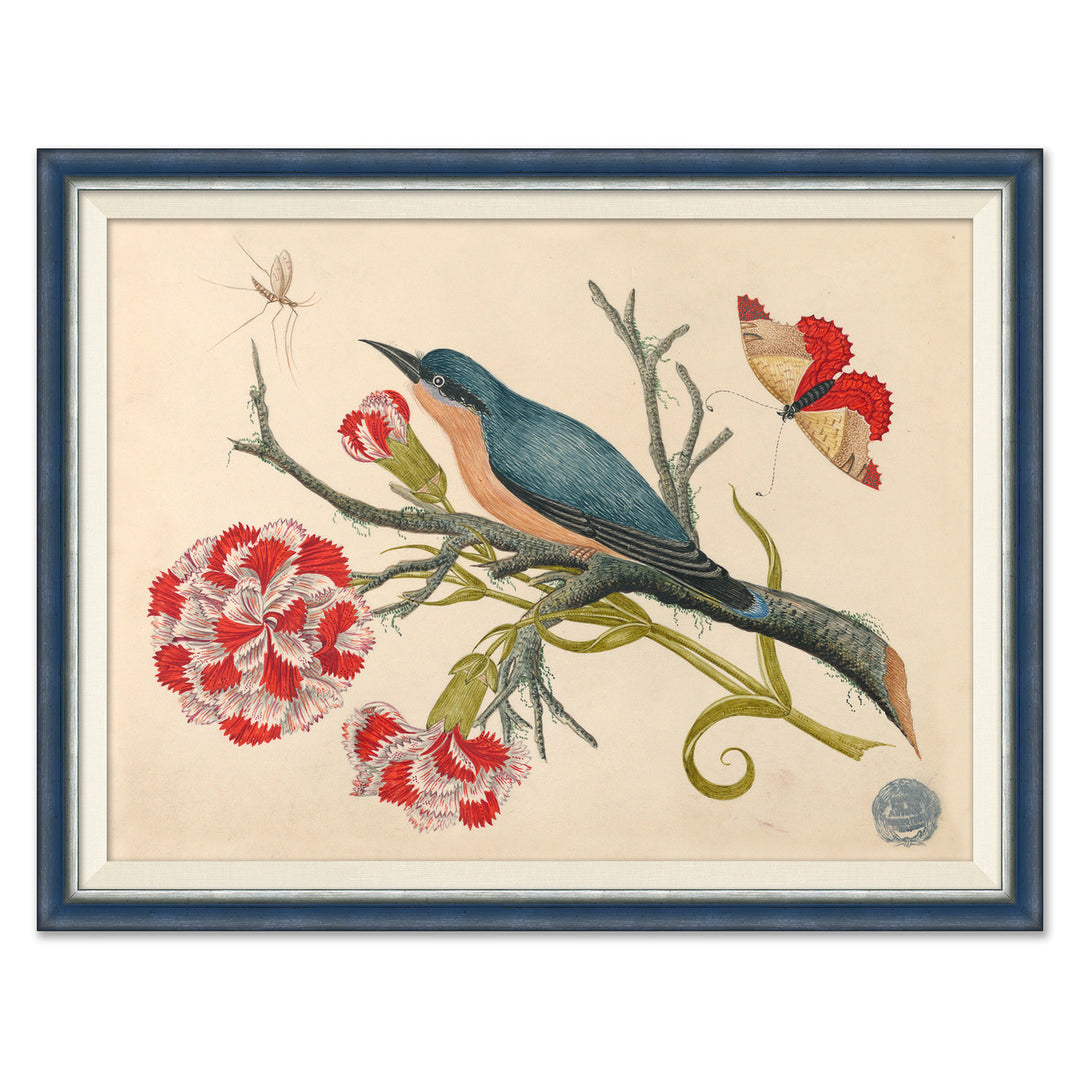 18th Century Floral Bouquets with Birds IV by Soicher Marin