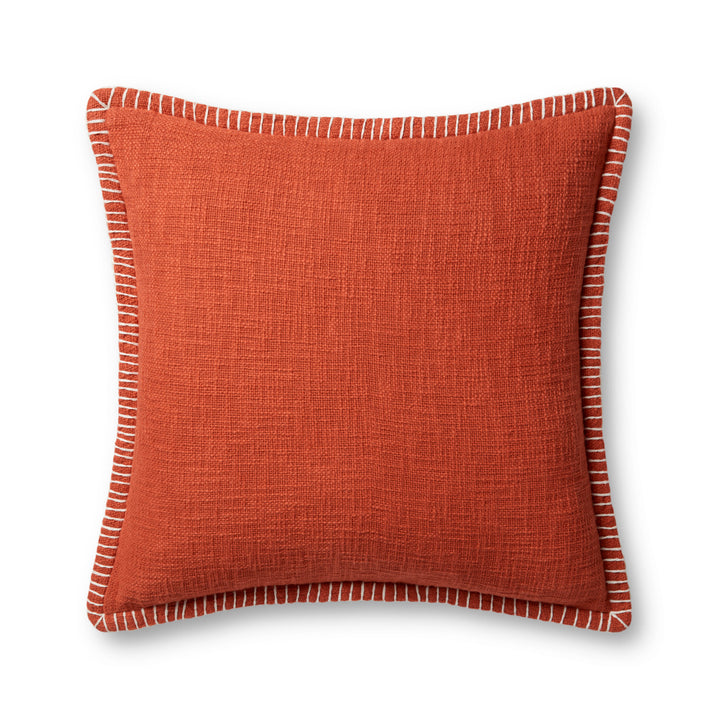 Loloi PLL0109 Orange 22'' x 22'' Cover w/Down Pillow