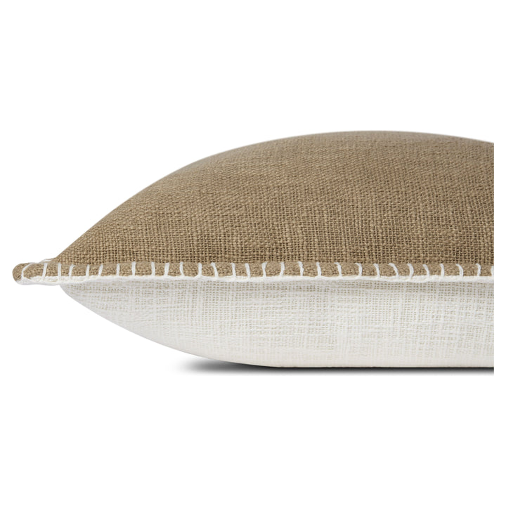 Loloi PLL0109 Taupe 22'' x 22'' Cover w/Poly Pillow