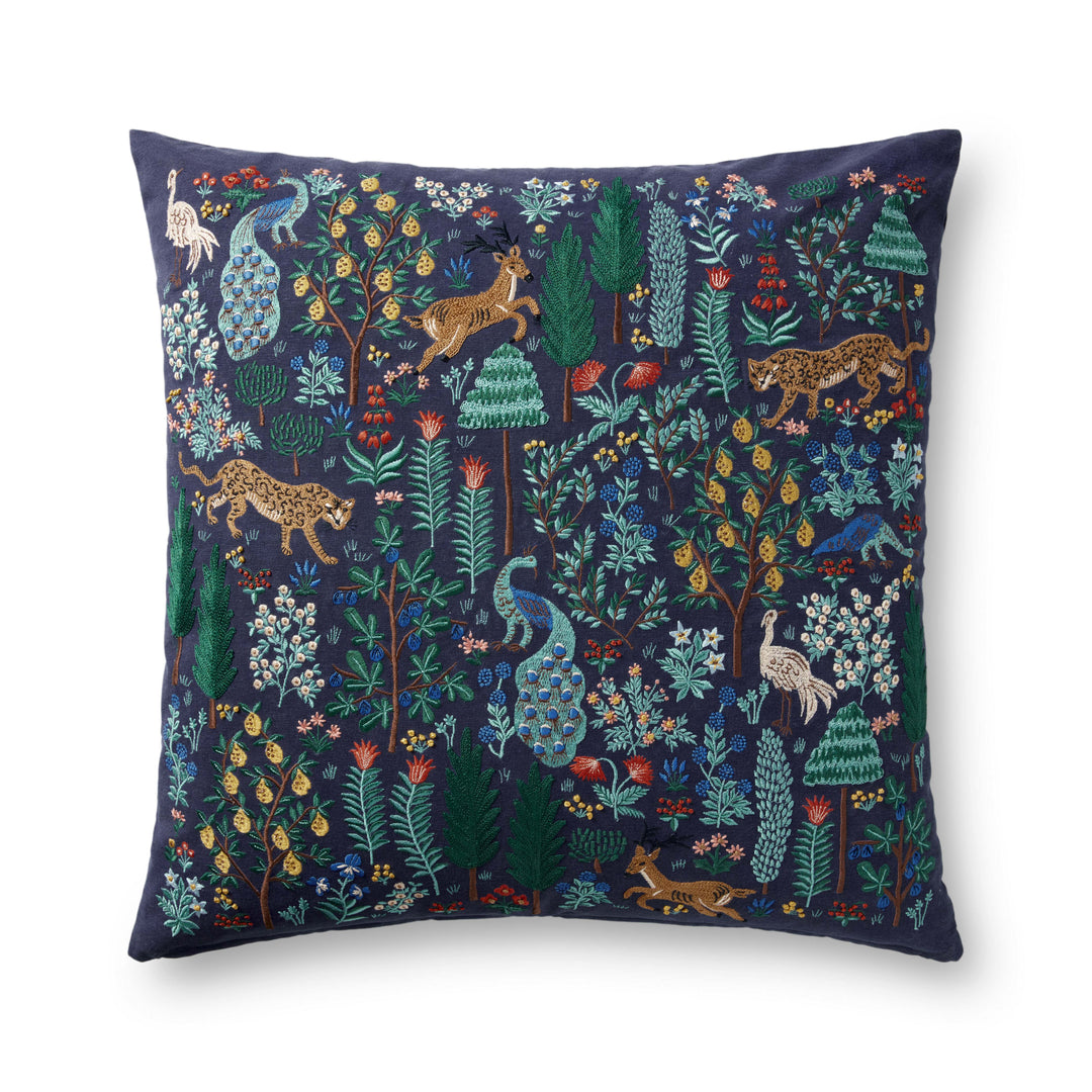 Rifle Paper Co. x Loloi PRP0008 Navy / Multi 22" x 22" Cover Only Pillow