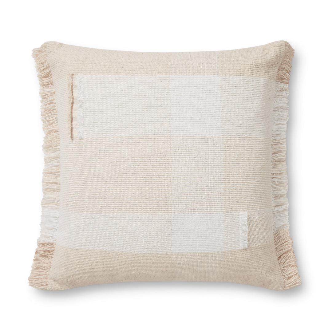 Magnolia Home by Joanna Gaines x Loloi PMH0023 Beige 22" x 22" Cover Only Pillow