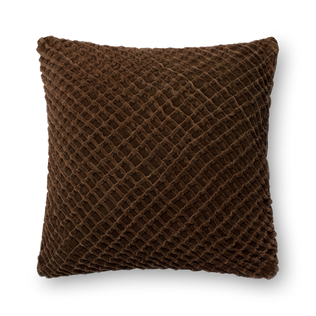 Loloi P0125 Brown 22" x 22" Cover Only Pillow