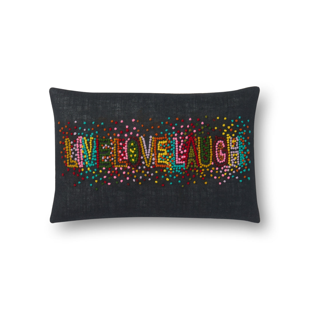 Loloi P0561 Black / Multi 13" x 21" Cover w/Down Pillow