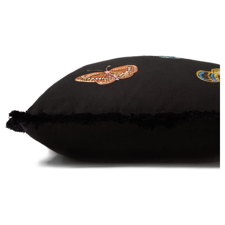 Rifle Paper Co. x Loloi P6068 Black / Multi 18" x 18" Cover Only Pillow