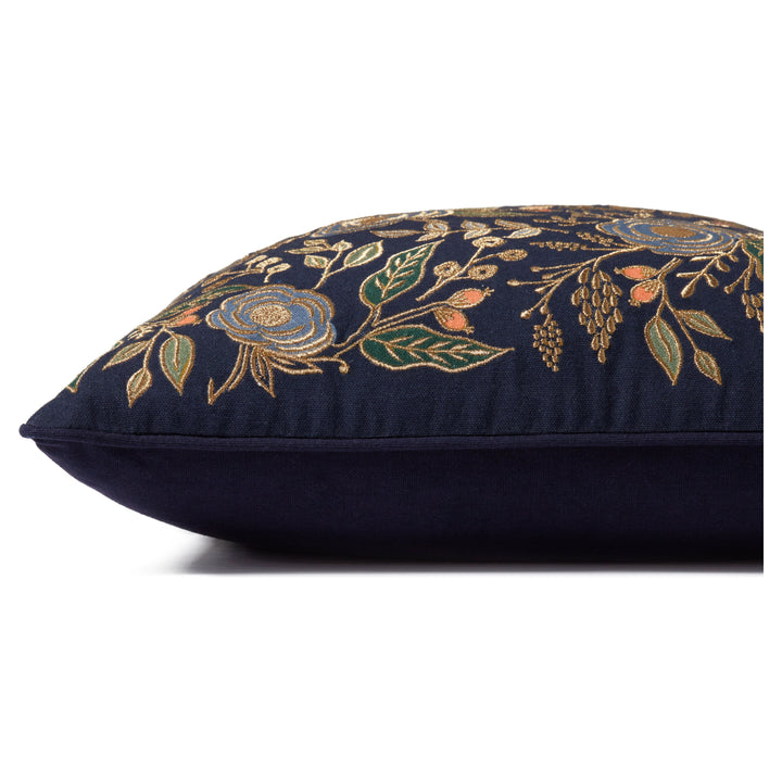 Rifle Paper Co. x Loloi P6073 Navy / Multi 18" x 18" Cover Only Pillow