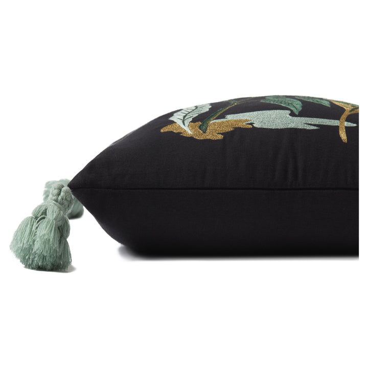 Rifle Paper Co. x Loloi P6074 Black / Multi 18" x 18" Cover Only Pillow