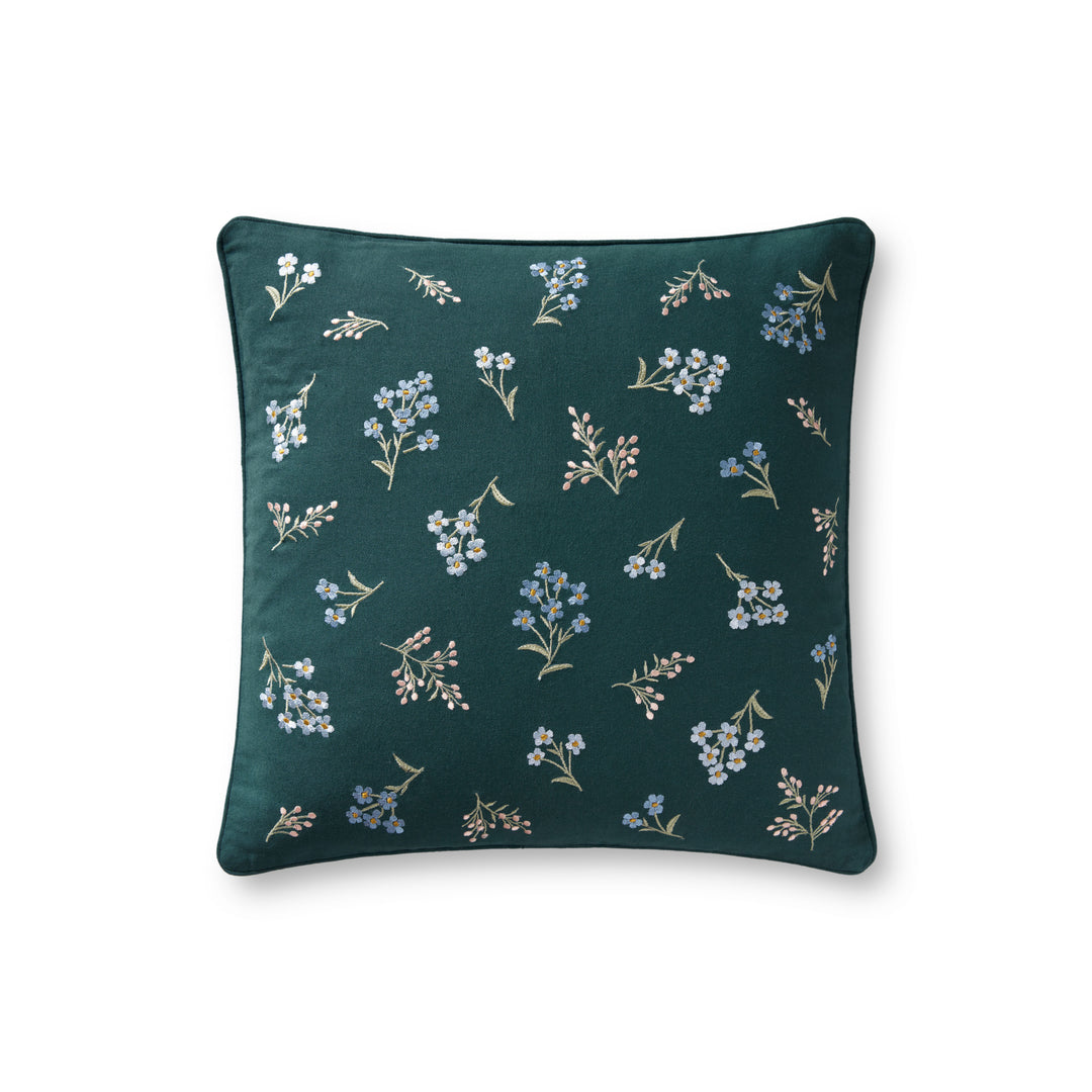 Rifle Paper Co. x Loloi P6075 Teal / Multi 18" x 18" Cover Only Pillow