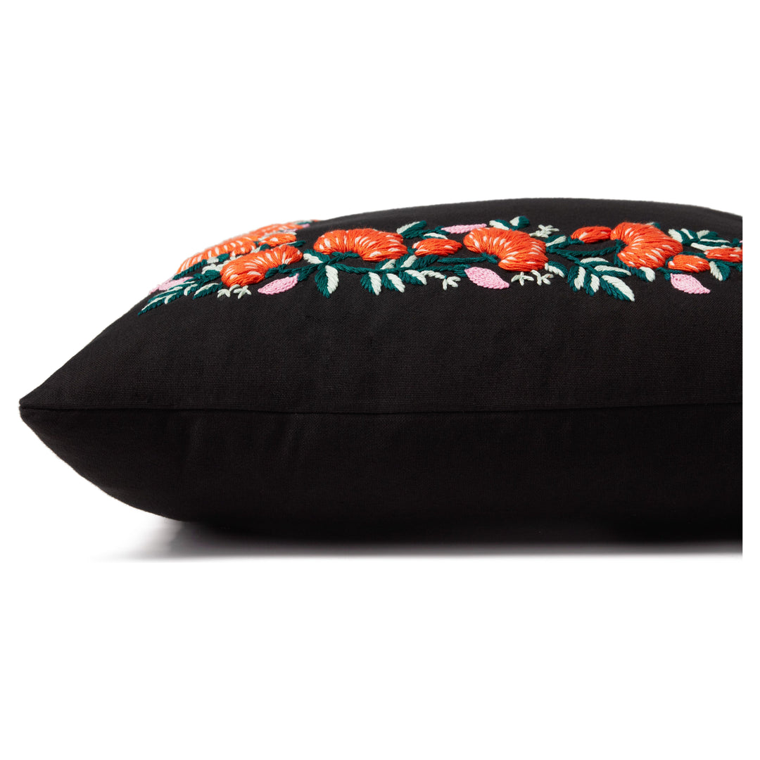 Rifle Paper Co. x Loloi P6079 Black / Multi 18" x 18" Cover Only Pillow