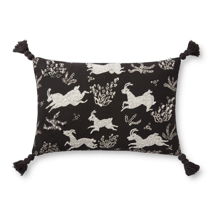 Loloi PLL0027 Black / Ivory 13" x 21" Cover Only Pillow