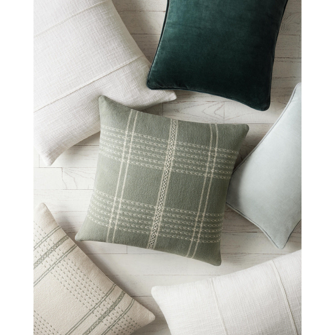 Magnolia Home by Joanna Gaines x Loloi PMH0014 Sage 22" x 22" Cover w/Down Pillow