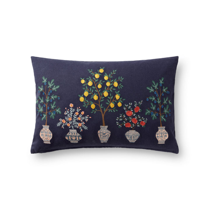 Rifle Paper Co. x Loloi PRP0009 Navy / Multi 13" x 21" Cover Only Pillow