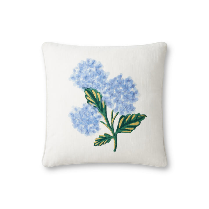 Rifle Paper Co. x Loloi PRP0015 Bouquet Ivory / Blue 18" x 18" Cover Only Pillow