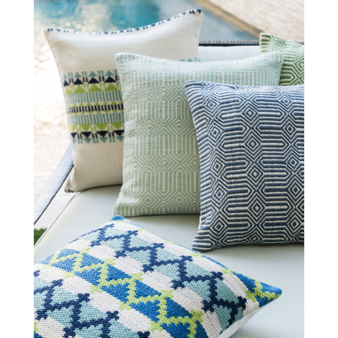 Loloi P0339 Aqua / Ivory 22" x 22" Cover Only Pillow