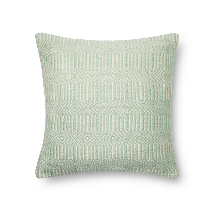 Loloi P0339 Aqua / Ivory 22" x 22" Cover Only Pillow